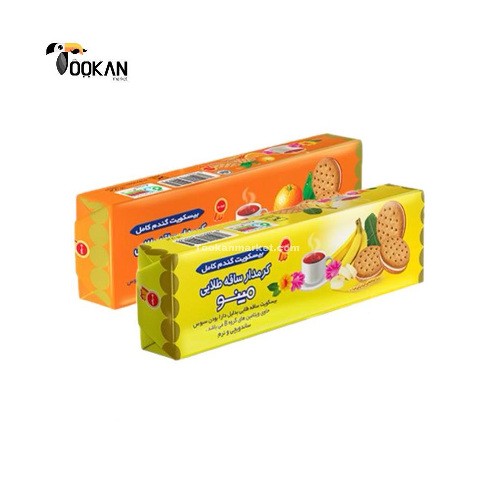 بیسکویت ساقه طلایی کرمدار میوه‌ای 190 گرمی مینو