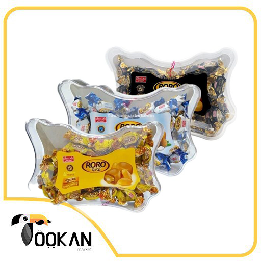 تافی مغزدار رورو کریستالی 400 گرمی شیرین عسل